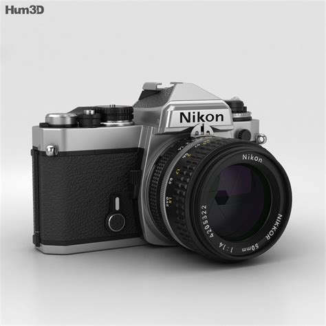 Nikon FE Silver 3D model - Electronics on Hum3D