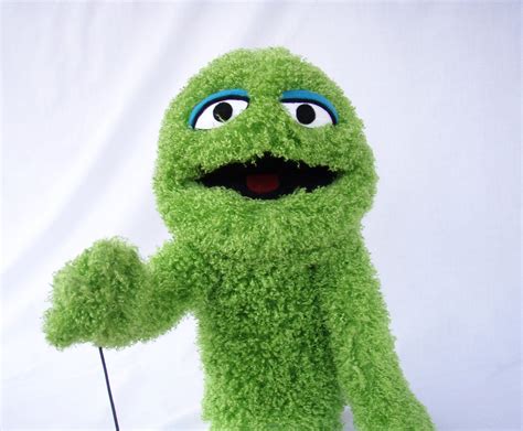 Green Fuzzy Muppet Monster Hand Puppet Plush Toy | Monster hand puppets ...