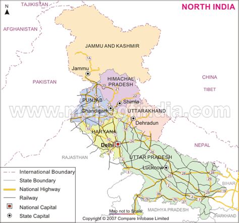 Northern India Map