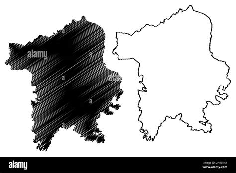 Sitamarhi district (Bihar State, Tirhut division, Republic of India) map vector illustration ...