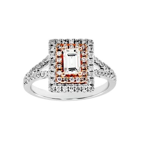 Baguette Cut Diamond Double Halo Ring