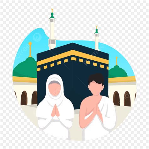 Hajj And Umrah Vector Hd PNG Images, Couple Hajj And Umrah Islamic Pligrimage Design, Islam ...