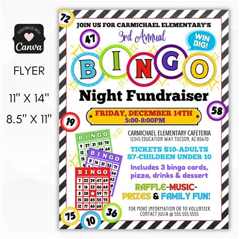 Bingo Night Fundraiser Flyer Set – Simple Desert Designs