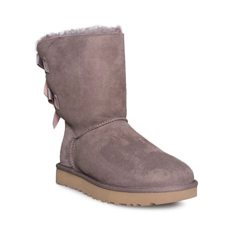 UGG Bailey Bow II Shimmer Stormy Grey Boots - Women's - MyCozyBoots