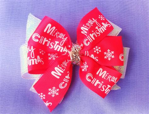 Hair bows Christmas themed - Red and White - FABLY | The exclusive ...