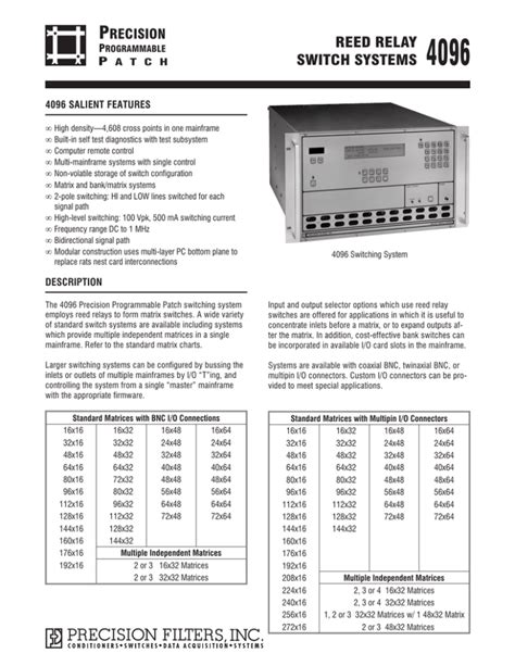 reed relay switch systems