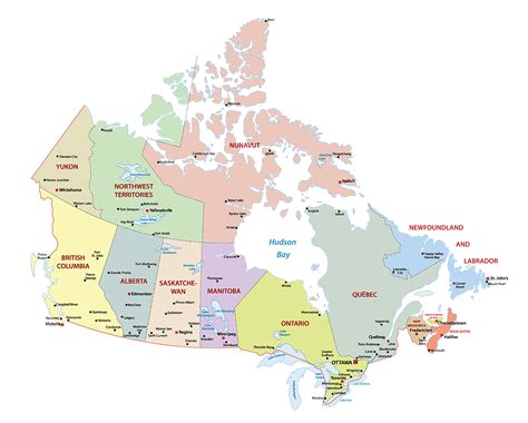 Canada Map With Cities : Map of Canadian Provincial Boundaries and ...