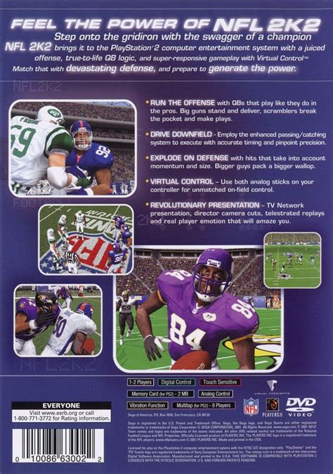 NFL 2K2 (2001) box cover art - MobyGames