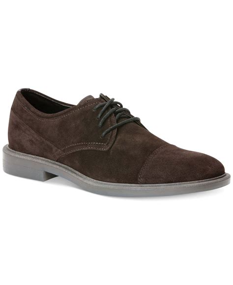 Calvin klein Upton Suede Oxfords in Brown for Men | Lyst