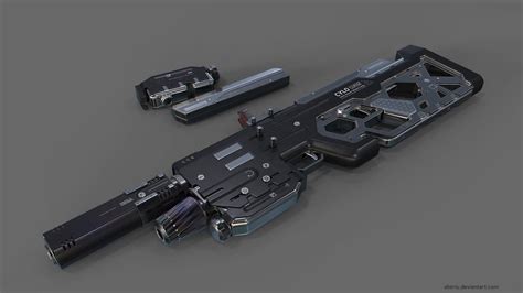 Black and gray assault rifle concept art, futuristic, weapon HD ...