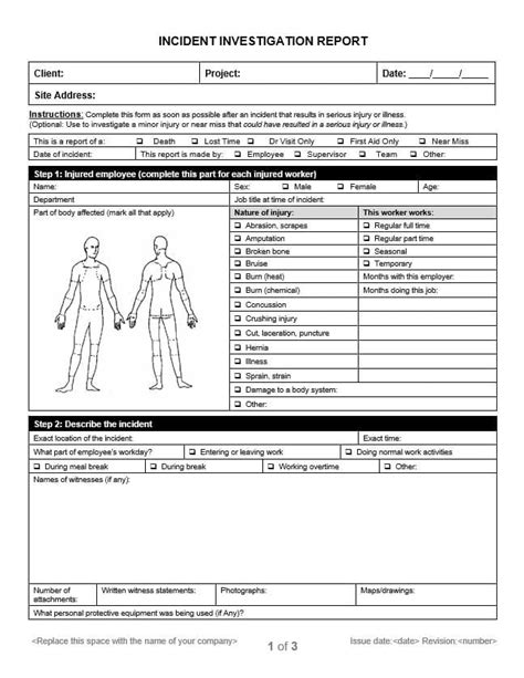 Incident Investigation Report Template - prntbl.concejomunicipaldechinu.gov.co