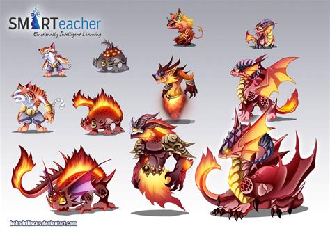 Prodigy Fire Monsters by Dragolisco | Дракон