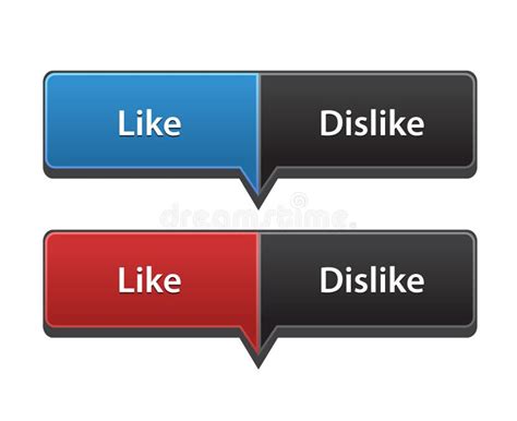 Web Like and Dislike Buttons for Website or App Stock Vector - Illustration of interface ...