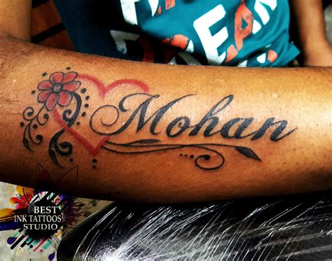 Mohan name tattoo, tattoo | S tattoo, Heart tattoos with names, Name tattoo