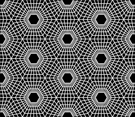 Vector Modern Seamless Sacred Geometry Pattern Hexagon, Black and White ...