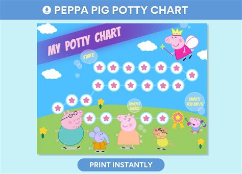 Peppa Pig Reward Chart, Peppa Pig Potty Chart, Peppa Pig Potty Training, Peppa Pig Potty Reward ...