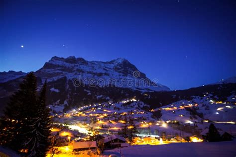 Starry Night in Grindelwald, Switzerland Stock Image - Image of beauty, cold: 170068145