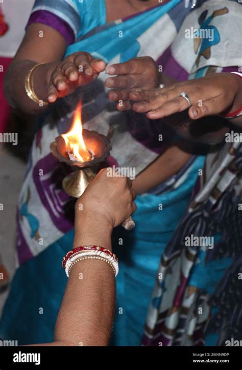 hindu ritual puja aarti beautiful stock photo Stock Photo - Alamy