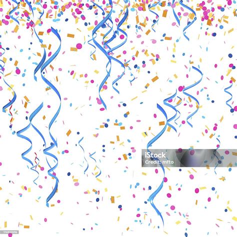 Confetti Streamers Stock Photo & More Pictures of Blue | iStock