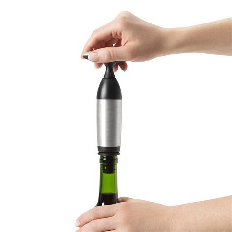 OXO 3110800 SteeL Stainless Steel Wine Saver Vacuum Pump with 2 Stoppers