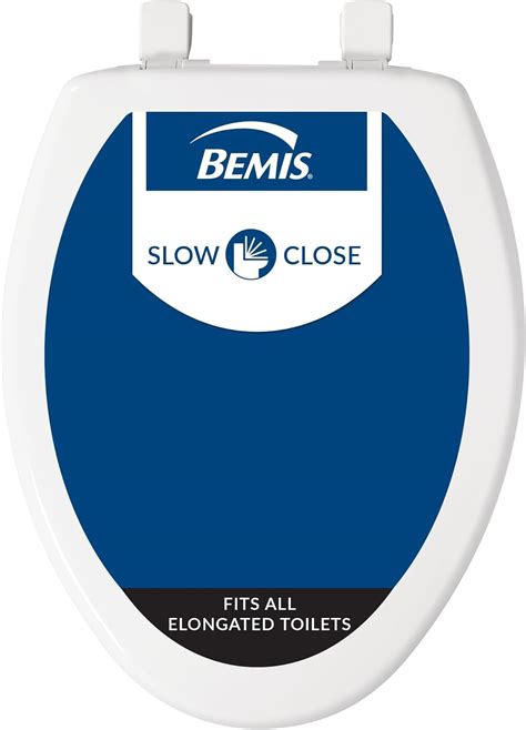 BEMIS 7300SLEC 000 Toilet Seat will Slow Close and Removes Easy for Cleaning, ELONGATED, White ...