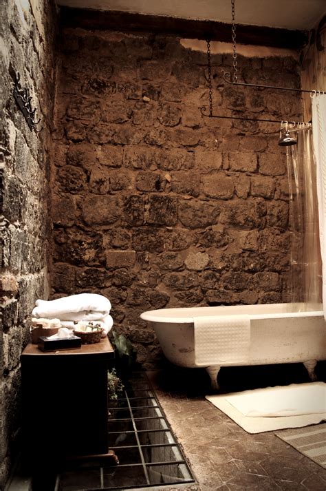 Rock Wall bathroom in Ecuador | Cabin bathrooms, Small bathroom, Rock wall