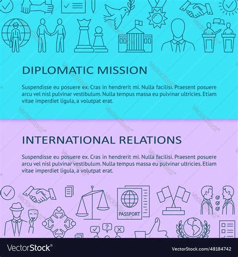 Diplomatic mission and international relations Vector Image