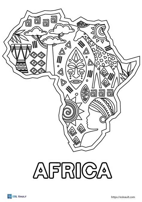 14 Free Africa map coloring pages (PDF) - ESL Vault