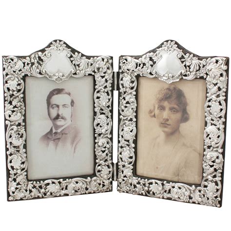 Sterling Silver Double Photograph Frame, Antique Victorian at 1stDibs