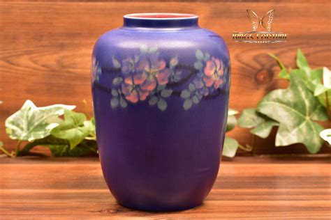 Rookwood Pottery 1922 Wild Roses Blue Porcelain Vase #47C Harriet ...