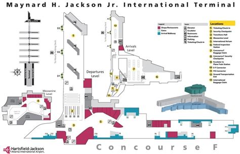 Atlanta airport international terminal F map - Ontheworldmap.com