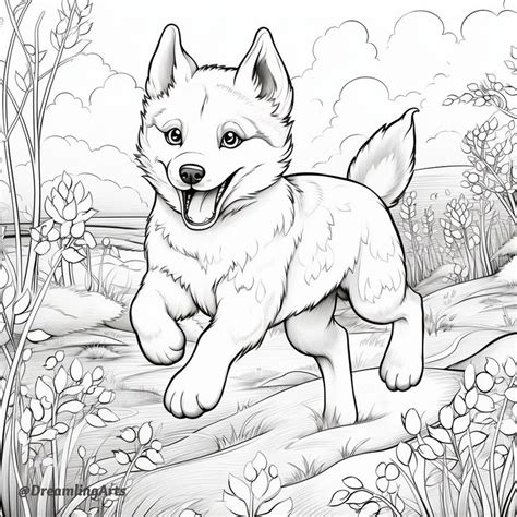 Cute Puppy Coloring Page | Puppy coloring pages, Dog coloring book, Dog coloring page