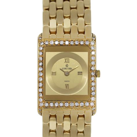 Concord Delirium 18K Yellow Gold Diamond Bezel Ladies Watch-Boca Raton