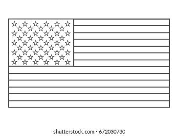 American Flag Outline Vector Eps10 Usa Stock Vector (Royalty Free ...