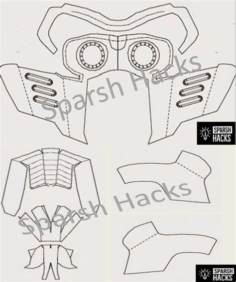 Star Lord Mask Template for DIY Craft - Sparsh Hacks