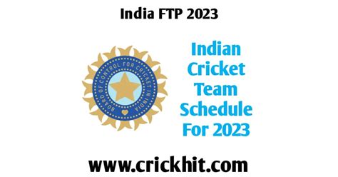 Indian Cricket Team Future Tour Program 2023 | Indian Cricket Team FTP ...