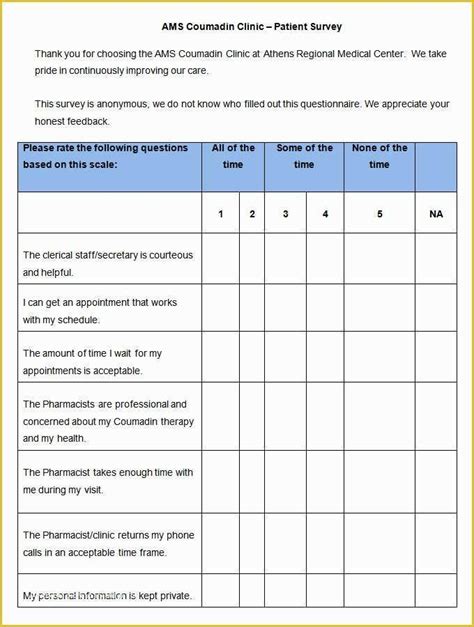 Free Printable Survey Template Of 33 Free Questionnaire Templates Word ...