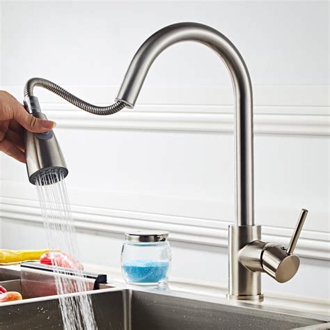 Lowestbest Kitchen Faucets, Solid Brass Modern Kitchen Faucet Set, All Copper Kitchen Pull ...