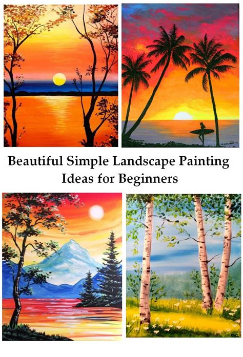 Beautiful Easy Landscape Painting Ideas for Beginners, Sunrise Paintin ...