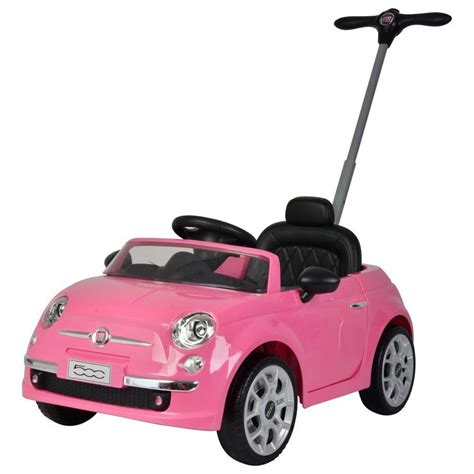 Best Ride On Cars 2-in-1 Fiat 500 Baby Toddler Toy Push Vehicle Stroller with LED Lights, Pink ...