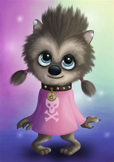 a digital painting of a cartoon character in a pink dress