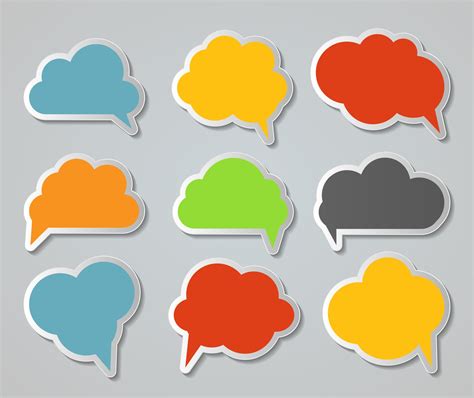 Set of Cloud Shaped Speech Bubbles Vector Illustration 3205224 Vector Art at Vecteezy