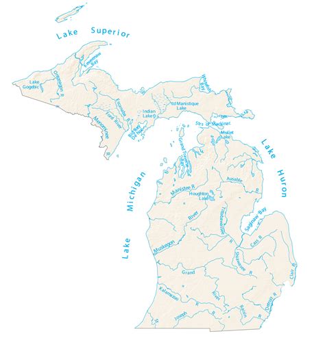 Michigan Map Of Rivers - Allina Madeline