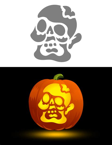 Printable Easy Zombie Pumpkin Stencil