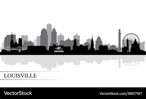 Louisville city skyline silhouette background Vector Image