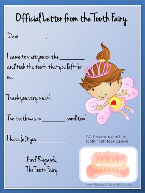 Blank tooth fairy letter template - cartvsa