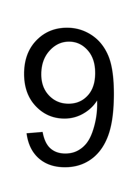 Printable Number 9