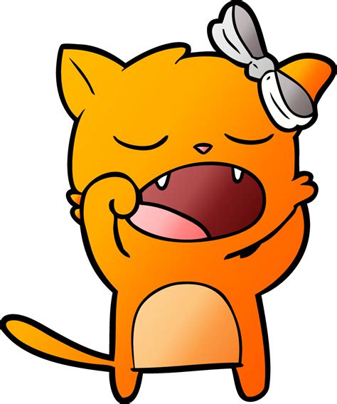 cartoon yawning cat 12444468 Vector Art at Vecteezy