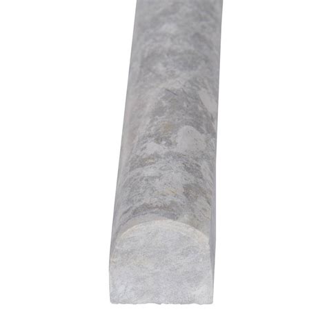 MSI Fantasy Gray Pencil Molding 3/4 in. x 12 in. Polished Marble Wall Tile Trim PENCIL-FANGRYC ...