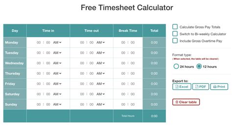 LogWork Free Timesheet Calculator